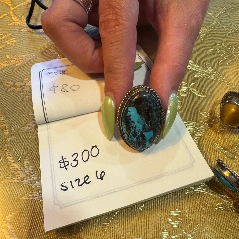 Turquoise And Silver Statement Ring - image 1